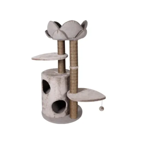 Flamingo Árbol Rascador y Cesta Lotus Marrón para gatos