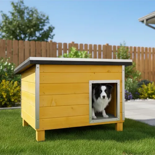 TK-Pet Nevada Caseta de Madera Amarilla para perros