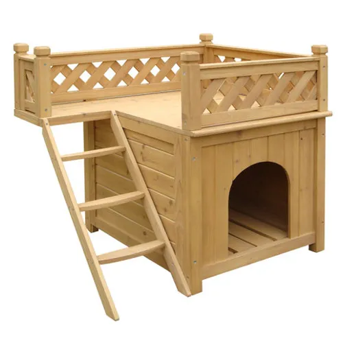 TK-Pet Maison Caseta de Madera de Dos Pisos para perros