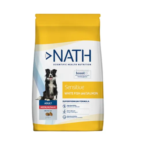 Nath Adult Medium Maxi Sensitive Pescado Blanco y Salmón pienso para perros