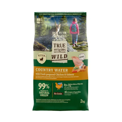 True Origins Wild Kitten Country Water Pollo y Salmón pienso para gatos