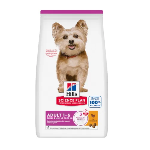 Hills Science Plan pienso pollo para perros adultos de razas mini