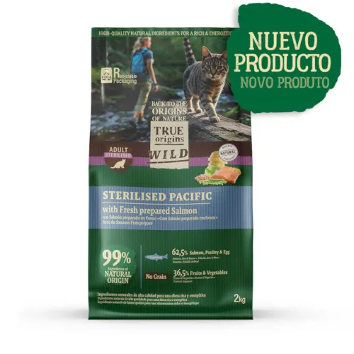 True Origins Wild Esterilizado Pacific Salmón pienso para gatos
