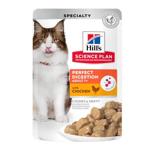 Hills Science Plan Adult Perfect Digestion Pollo comida húmeda para gatos