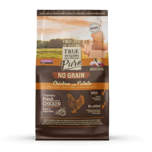 True Origins Pure Adult Sterilised Pollo No Grain pienso para gatos esterilizados