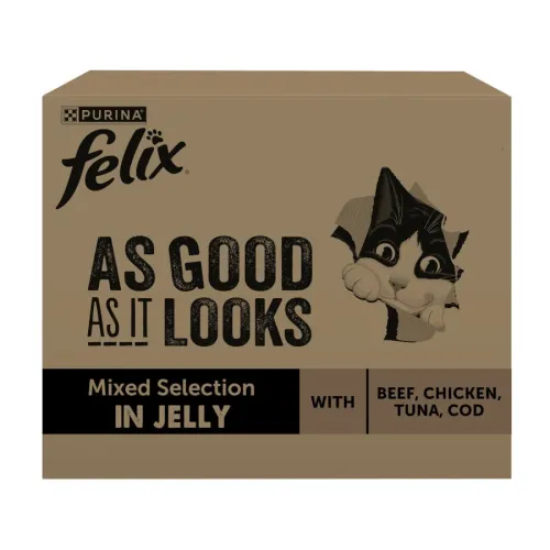 Felix Fantastic Mix Carne y Pescado Gelatina sobre para gatos