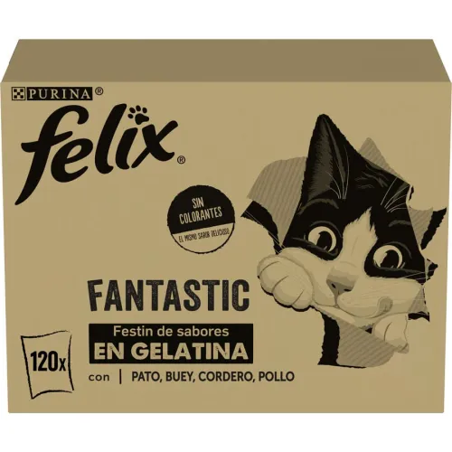 Felix Fantastic Selecciones Favoritas de Carnes en Gelatina sobre para gatos – Multipack