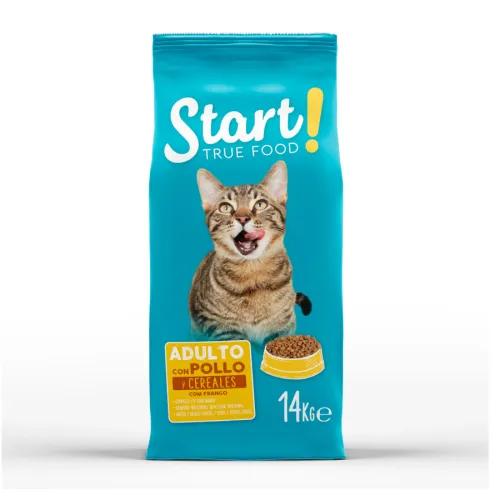 Start! Adult Pollo y Buey pienso para gatos