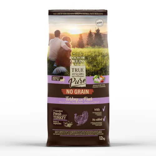 True Origins Pure Grain Free Adult Pavo pienso para perros