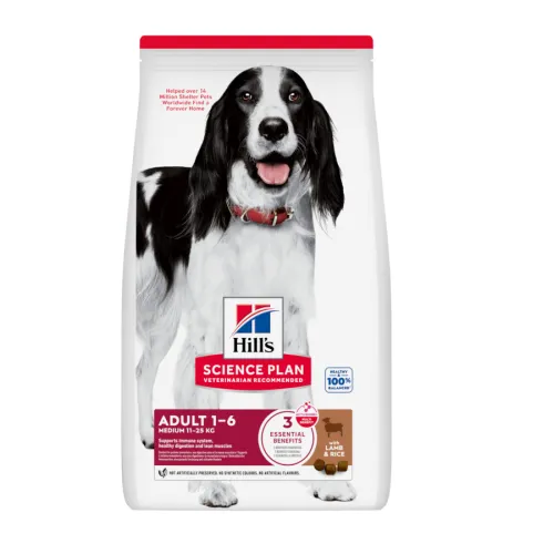 Hills Science Plan Adult Medium pienso cordero y arroz para perros de razas medianas