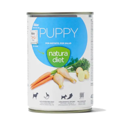 Natura Diet Puppy lata de alimento húmedo para perros