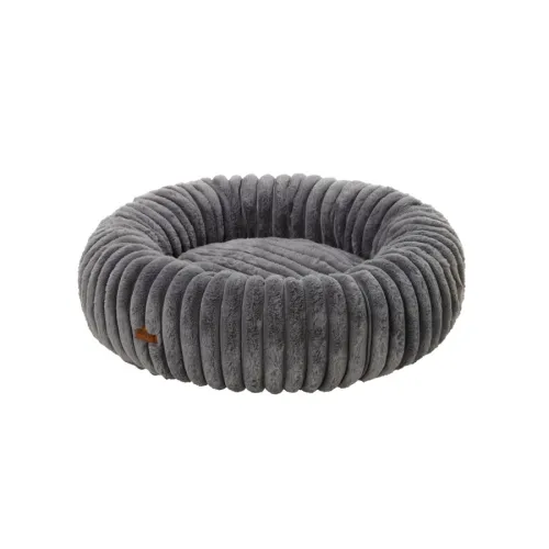 Leeby Sofá Donut Corduroy Gris para perros