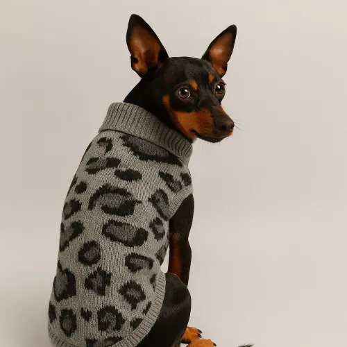 Nayeco Abrigo Leopard Jacquard Gris para perros