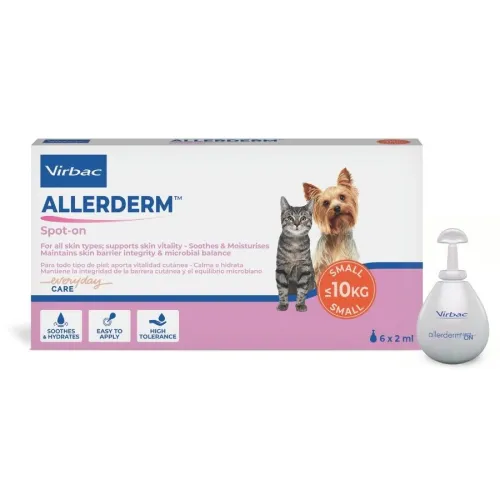 Virbac Allerderm spot on Pipetas dermatológicas para el cuidado de la piel Perros y Gatos.