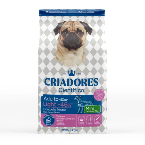 Criadores Científico Light -46% contenido graso Adulto Mini Pienso Pollo para perros