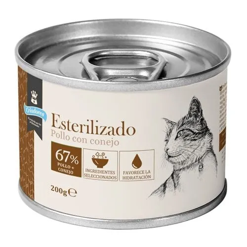 Criadores Esterilizado Paté Pollo y Conejo lata para gatos