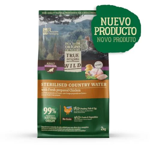 True Origins Wild Esterilizado Country Water Pollo pienso para gatos