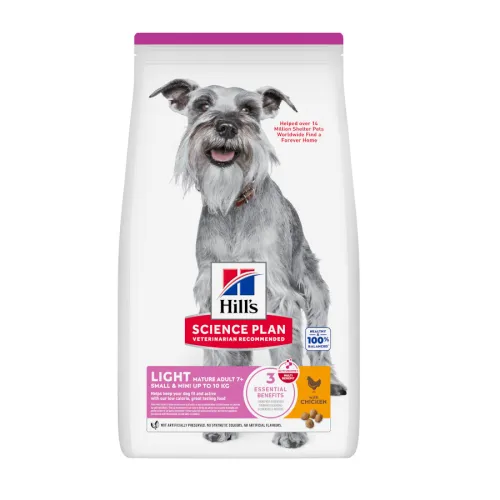 Hills Science Plan Mature Adult Light Small & Mini pienso pollo para perros de razas pequeñas