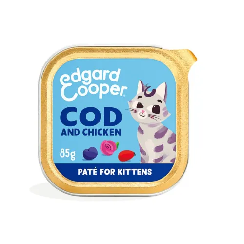 Edgard & Cooper Kitten Bacalao y Pollo en Paté tarrina para gatos