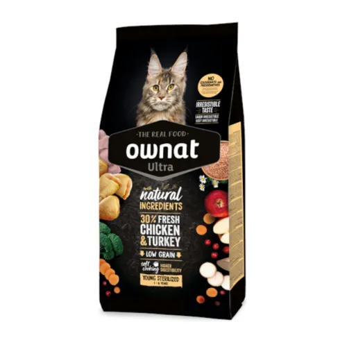 Ownat Ultra Young Esterilizado Pienso Pollo y Pavo para gatos