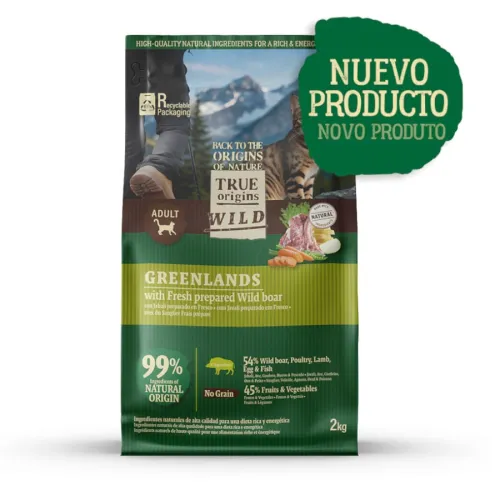 True Origins Wild Greenlands Jabalí pienso para gatos