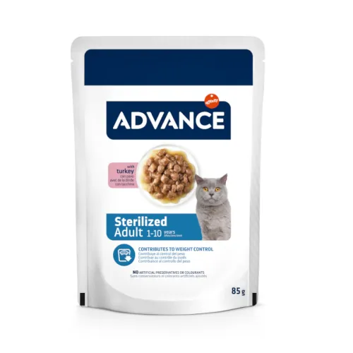 Advance Adult Sterilized Pavo en salsa sobre para gatos