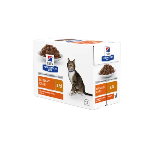 Hills Prescription Diet Urinary Care s/d Pollo Sobre en Salsa para gatos – Pack 12