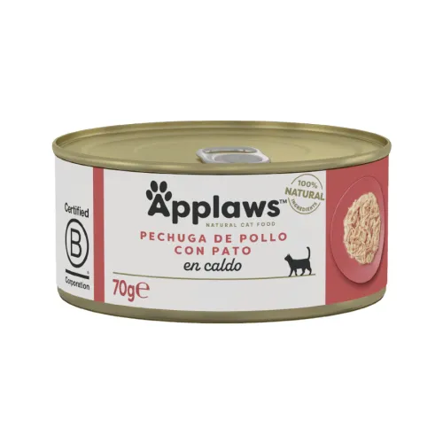 Applaws Pollo y Pato en caldo lata para gatos