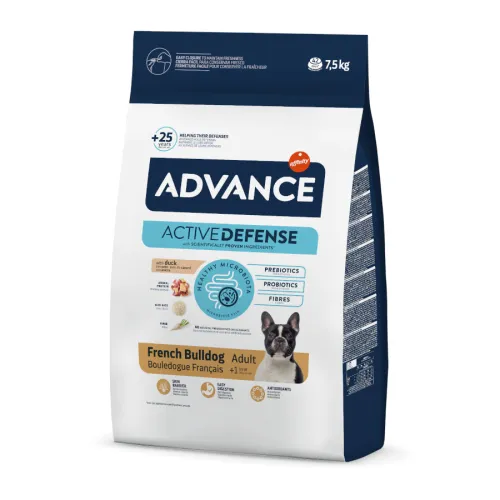 Advance Bulldog Francés Active Defense Pato y Arroz pienso para perros