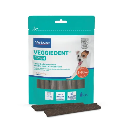 Virbac Snacks Dentales Veggiedent Fresh para perros de raza pequeña