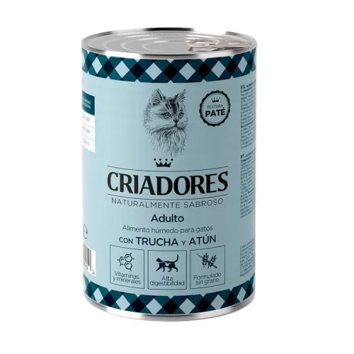 Criadores Adulto con Trucha y Atún lata para gatos