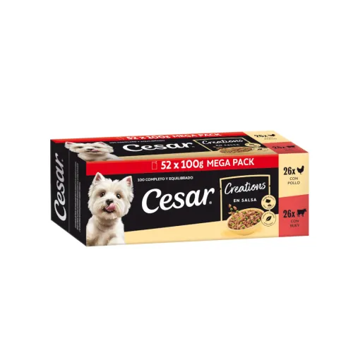 Cesar Selección en Salsa Pollo y Buey sobres para perros - Multipack