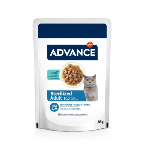 Advance Sterilized Adult Bacalao sobres para gatos