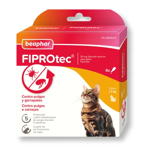 Beaphar Fiprotec Pipetas Antiparasitarias para gatos