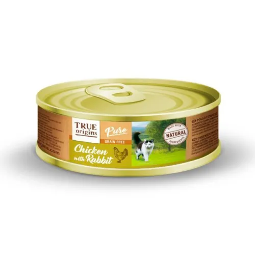 True Origins Pure Adult Pollo con Conejo lata para gatos