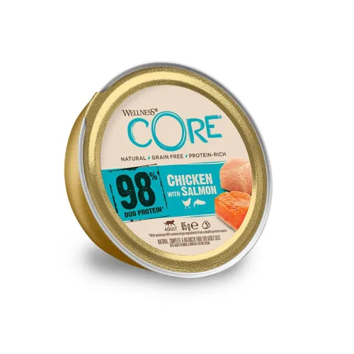 Wellness Core Duo Protein Salmón y Pollo tarrina para gatos