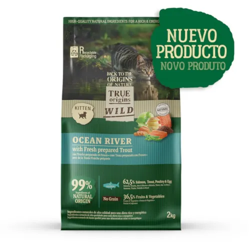 True Origins Wild Ocean River Salmón y Trucha pienso para gatitos