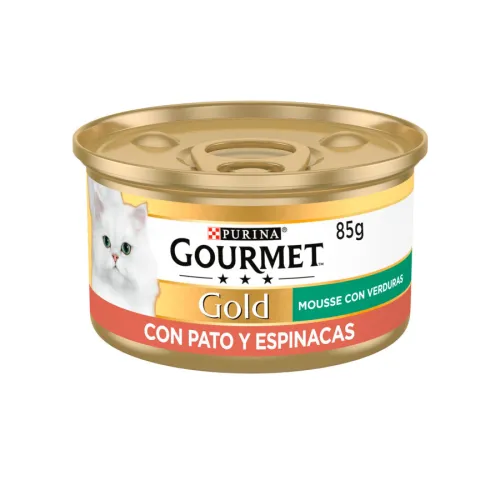 Gourmet Gold Mousse de Pato con Espinacas lata para gatos