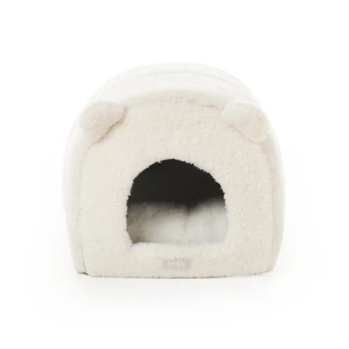 Leeby Iglú Desenfundable de Borreguito Blanco para gatitos