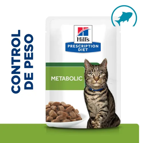 Hills Prescription Diet Metabólico Control de Peso Pescado Sobre en Salsa para gatos