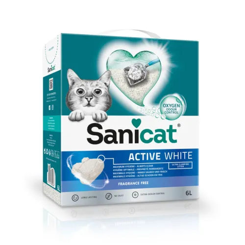 Sanicat Active White Sin Perfume arena aglomerante para gatos