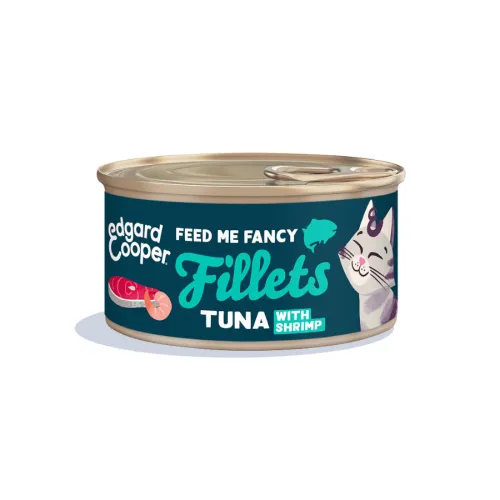 Edgard & Cooper Filetes de Atún y Gambas en Caldo lata para gatos