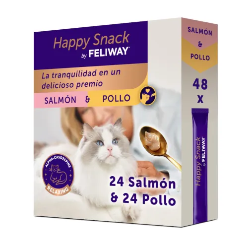 Feliway Happy Snack Pollo y Salmón snack líquido relajante para gatos