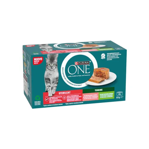 Purina ONE Esterilizado Salmón y Pavo latas para gatos