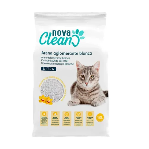 Nova Clean Ultra Arena Aglomerante de Talco para gatos
