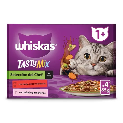 Whiskas Tasty Mix Selección del Chef Salsa en Bolsita para gatos