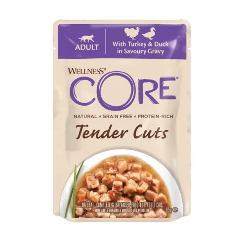 Wellness Core Tender Cuts Pavo y Pato sobre en salsa para gatos
