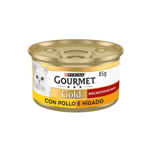 Gourmet Gold Pollo e Hígado en salsa lata para gatos