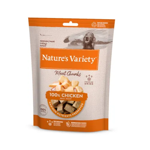 Natures Variety Meat Chunks Pollo Liofilizado para perros
