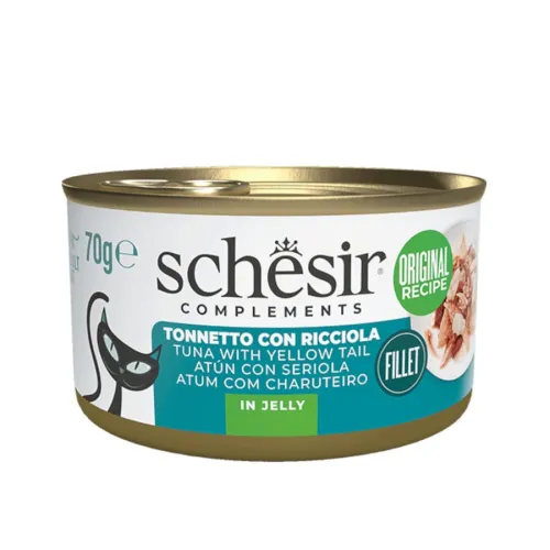 Schesir Atún con Seriola en Gelatina lata para gatos